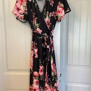 Lovely spring hi-Lo faux wrap dress. Brand new!
